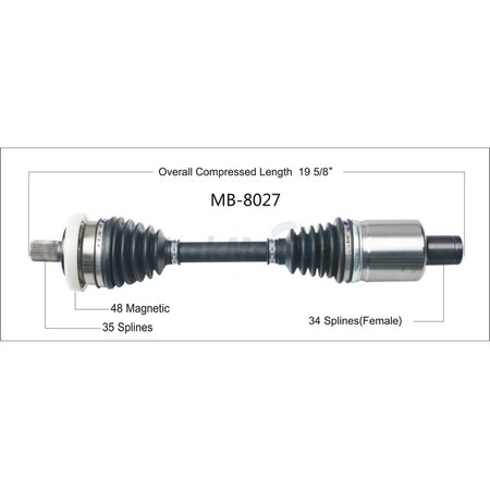 Surtrack Axle Cv Axle Shaft, Mb-8027 MB-8027